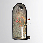 Настенный светильник зеленого цвета с черной рамкой овальной формы с полкой Herbarium  варинант исполнения - 2 | Loft Concept в Орле