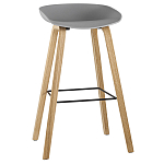 Барный стул на ножках из натурального дерева Boras Grey варинант исполнения - 1 | Loft Concept в Орле
