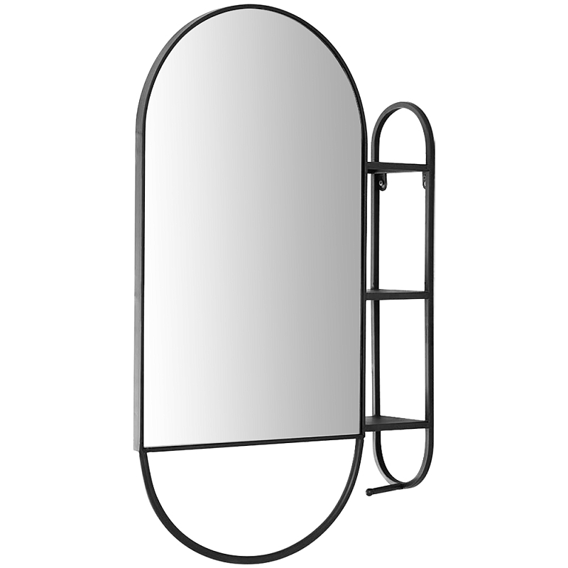 Овальное настенное зеркало с боковым креплением Cole Industrial Mood Mirror Черный Овальное настенное зеркало с боковым креплением Cole Industrial Mood Mirror Черный в Орле | Loft Concept