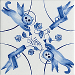 Плитка с узором 2 кота 2 пистолета варинант исполнения - 1 | Loft Concept в Орле