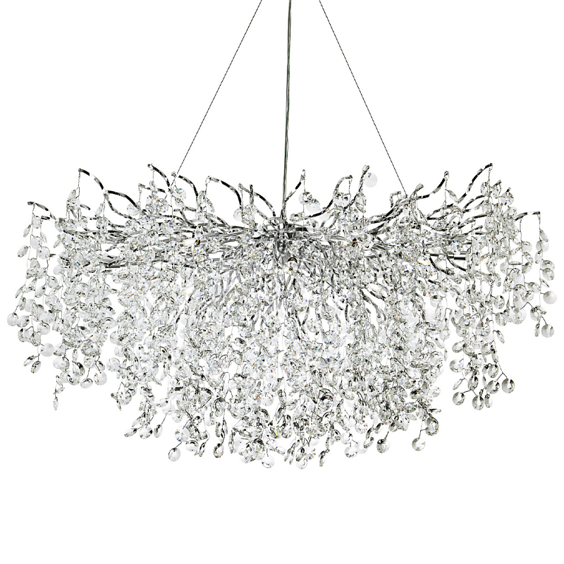 Линейная люстра с хрустальными подвесками на металлических ветках Fairytree Light Silver Linear Chandelier 18 Прозрачный Серебряный Линейная люстра с хрустальными подвесками на металлических ветках Fairytree Light Silver Linear Chandelier 18 Прозрачный Серебряный в Орле | Loft Concept