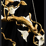 Люстра в виде золотой ветки с цветами и птичками Marvelous Garden варинант исполнения - 12 | Loft Concept в Орле