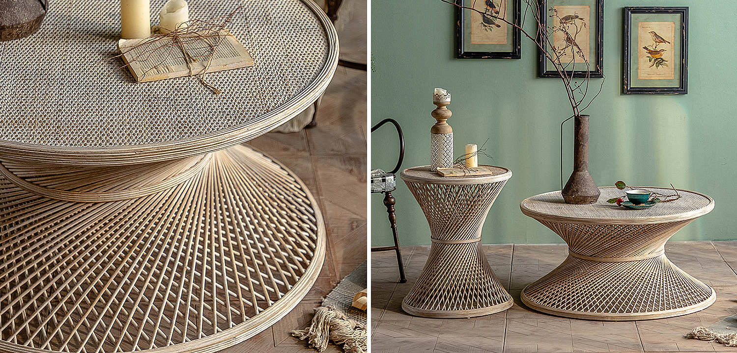 Кофейный стол Zaire Wicker Coffee Table Light Кофейный стол Zaire Wicker Coffee Table Light - Loft-Concept в Орле