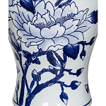Ваза с бело-синей росписью и изображением цветов Blue & White Ornament варинант исполнения - 1 | Loft Concept в Орле