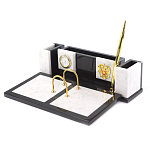 Настольный письменный набор из белого мрамора и змеевика Marble Accessory варинант исполнения - 2 | Loft Concept в Орле