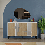 Комод с 3-мя дверцами и выдвижным ящиком цвета светлый дуб SPARK CONSOLE WHITE варинант исполнения - 2 | Loft Concept в Орле