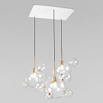 Люстра подвесная 3 лампы с прозрачными стеклянными шарами и золотыми деталями Giopato & Coombes варинант исполнения - 3 | Loft Concept в Орле