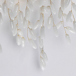 Бра золотого цвета с ветвями и белыми овальными стеклянными подвесками Droplet Chandelier варинант исполнения - 5 | Loft Concept в Орле