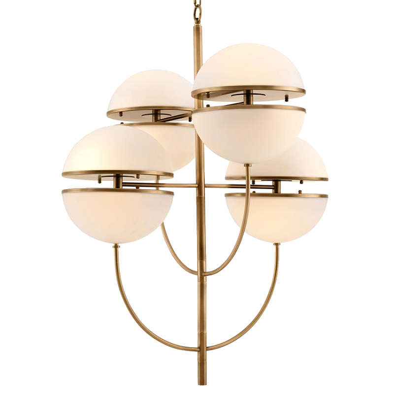 Люстра Chandelier Spiridon Латунь Античная полированная Белый Люстра Chandelier Spiridon Латунь Античная полированная Белый в Орле | Loft Concept