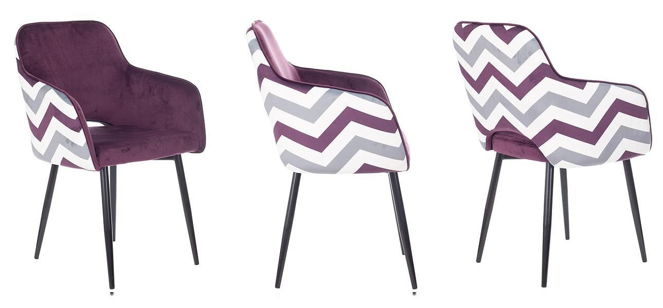 Стул SHARRON Chair Сливовый Зигзаг Стул SHARRON Chair Сливовый Зигзаг - Loft-Concept в Орле