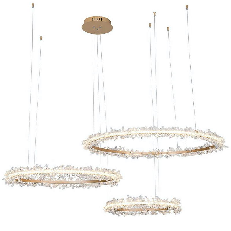 Люстра Shining Rings Trio Золотой Прозрачный Люстра Shining Rings Trio Золотой Прозрачный в Орле | Loft Concept