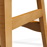 Барный стул со спинкой и подлокотниками на 4-х деревянных ножках Кремовый Велюр Ava Charm варинант исполнения - 7 | Loft Concept в Орле