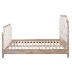 Кровать двуспальная светло-бежевая с основанием из массива дуба с мягким изголовьем Flax Beds варинант исполнения - 2 | Loft Concept в Орле
