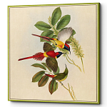 Постер на холсте с изображением птиц и цветов Blooming Birds Poster варинант исполнения - 2 | Loft Concept в Орле