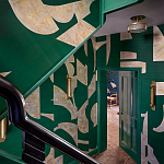 Обои ручная роспись в стиле Арт-деко Symphony Original colourway on Jade silk dupion варинант исполнения - 1 | Loft Concept в Орле