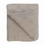 Плед из хлопка рельефной вязки бежево-серого цвета Waffle Comfort варинант исполнения - 1 | Loft Concept в Орле