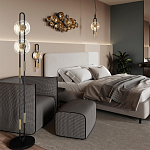 Бра черного цвета с круглым прозрачным стеклянным плафоном Virelia  варинант исполнения - 5 | Loft Concept в Орле