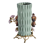 Ваза с птицами и цветами из фарфора с бронзовыми элементами Garden of Eden варинант исполнения - 2 | Loft Concept в Орле