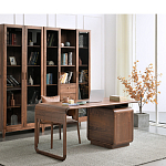 Стол рабочий округлой формы с 3-мя ящиками  Working Moonnut Table варинант исполнения - 3 | Loft Concept в Орле