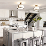 Потолочный светильник со светлым текстильным абажуром Hinkley варинант исполнения - 6 | Loft Concept в Орле