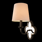 Бра с белым текстильным абажуром и декоративным основанием в виде четырехлистника с зеркальной вставкой Vitorino варинант исполнения - 2 | Loft Concept в Орле