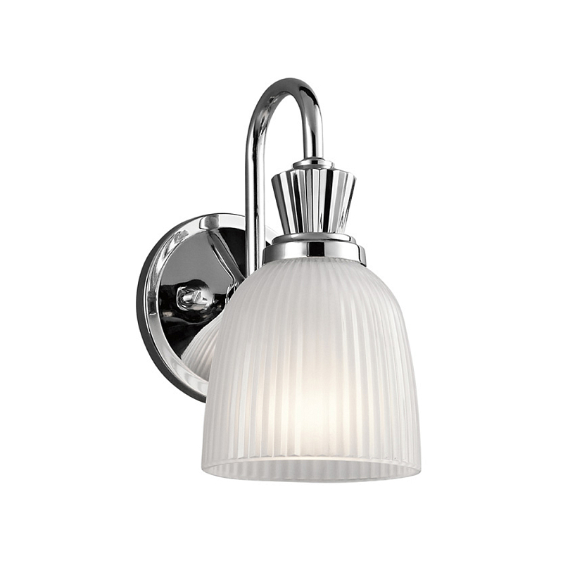 Бра с матовым ребристым плафоном в форме колокола Kichler Хром Белый в Орле | Loft Concept 