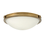 Потолочный светильник цвета латунь с полусферическим матовым белым плафоном Hinkley варинант исполнения - 4 | Loft Concept в Орле