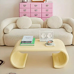 Дизайнерский журнальный стол жёлтый округлой формы Bonyn варинант исполнения - 2 | Loft Concept в Орле