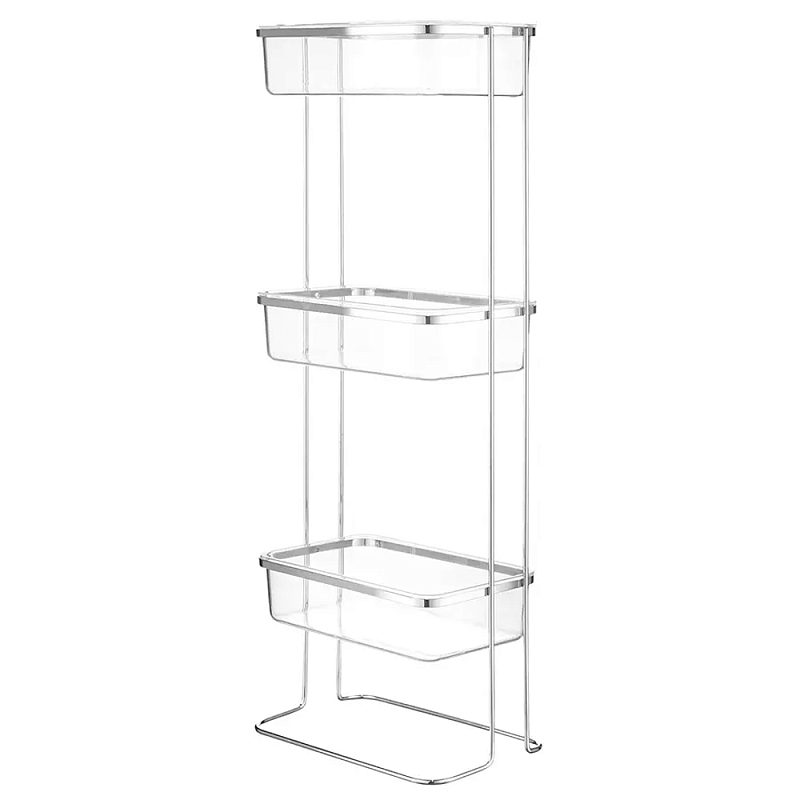 Полка напольная трехъярусная для ванной Bathroom Floor Shelf Хром Полка напольная трехъярусная для ванной Bathroom Floor Shelf Хром в Орле | Loft Concept