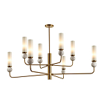 Люстра на штанге с 8-ю цилиндрическими матовыми плафонами и шарами из камня Orb Essence варинант исполнения - 1 | Loft Concept в Орле