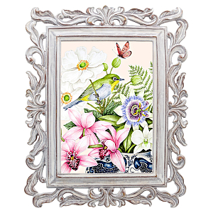 Постер Bird on Exotic Flowers Poster