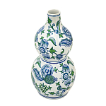 Ваза фигурная с сине-зелеными узорами распустившихся цветов Blossoming Spring варинант исполнения - 2 | Loft Concept в Орле