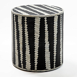 Приставной круглый столик с инкрустацией Black and White Geometry Stool варинант исполнения - 1 | Loft Concept в Орле