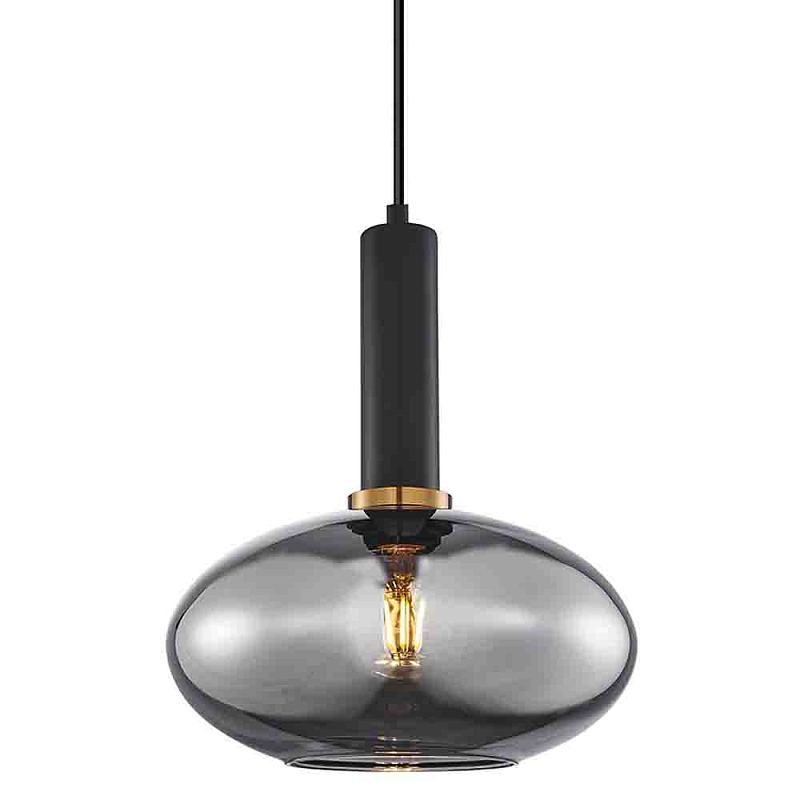 Подвесной светильник с овальным стеклянным плафоном Ferm Living Дымчатый (Smoke) Черный Латунь Янтарный Подвесной светильник с овальным стеклянным плафоном Ferm Living Дымчатый (Smoke) Черный Латунь Янтарный в Орле | Loft Concept