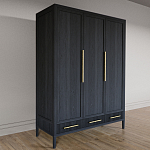 Большой Шкаф Primo Черный дуб с 3 дверьми и 3 выдвижными ящиками варинант исполнения - 4 | Loft Concept в Орле