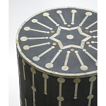 Приставной круглый столик с инкрустацией Mandika Bone Inlay Gray варинант исполнения - 1 | Loft Concept в Орле