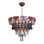 Люстра круглая с декором из разноцветных элементов в виде листьев Changing Seasons варинант исполнения - 9 | Loft Concept в Орле