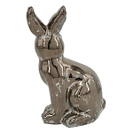 Статуэтка заяц из текстурированной терракоты и покрытый глянцевой краской под бронзу Rabbit Charm  варинант исполнения - 2 | Loft Concept в Орле