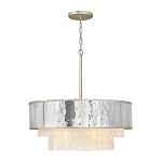 Люстра круглая с подвесками из текстурированного стекла молочного цвета Hinkley варинант исполнения - 2 | Loft Concept в Орле