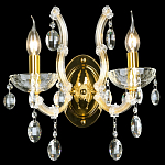 Бра с двумя лампами и крупными хрустальными подвесками на золотом основании Crystal lamps варинант исполнения - 2 | Loft Concept в Орле