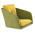 Стул с мягкой обивкой из велюра и подъемно-поворотным механизмом на колесиках Mason Green and Yellow варинант исполнения - 2 | Loft Concept в Орле