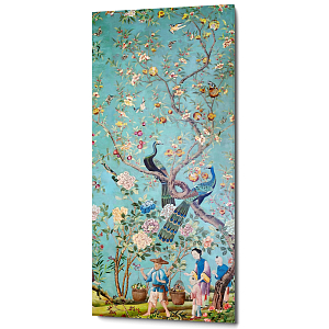 Постер на холсте в стиле шинуазри с изображением сада Chinoiserie Imperial Garden Peacocks on a Tree
