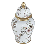 Ваза с нежным цветочным узором в пастельных тонах и крышкой с золотым акцентом Chinoiserie Ceramics варинант исполнения - 1 | Loft Concept в Орле