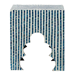 Приставной столик с инкрустацией раковинами устриц Bone Inlay варинант исполнения - 5 | Loft Concept в Орле