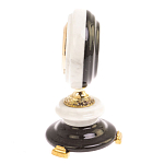 Часы настольные бронзовые из натуральных камней Мрамор и Змеевик Stone Clock варинант исполнения - 3 | Loft Concept в Орле