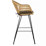 Стул барный с ротанговым плетением Half Bar Chair with Wicker с подлокотниками варинант исполнения - 3 | Loft Concept в Орле