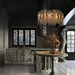 Люстра круглая подвесная с металлическими дугами и длинными цепочками 80 см Atlantis Chain варинант исполнения - 9 | Loft Concept в Орле