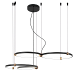Люстра подвесная светодиодная с 4-мя кольцами черный металл Ring Horizontal варинант исполнения - 2 | Loft Concept в Орле
