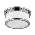 Потолочный светильник для ванных комнат цвета хром с вытянутым плафоном из молочного стекла Feiss варинант исполнения - 1 | Loft Concept в Орле