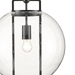 Подвесной светильник в форме шара из прозрачного стекла на линейном черном каркасе  Glass Ball with Seeds варинант исполнения - 1 | Loft Concept в Орле